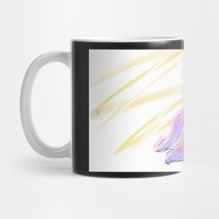 chalkboard lavender butterfly with yellow squiggly line Mug